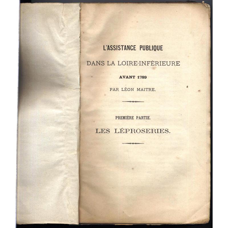L'assistance publique dans la Loire-Inférieure avant 1789