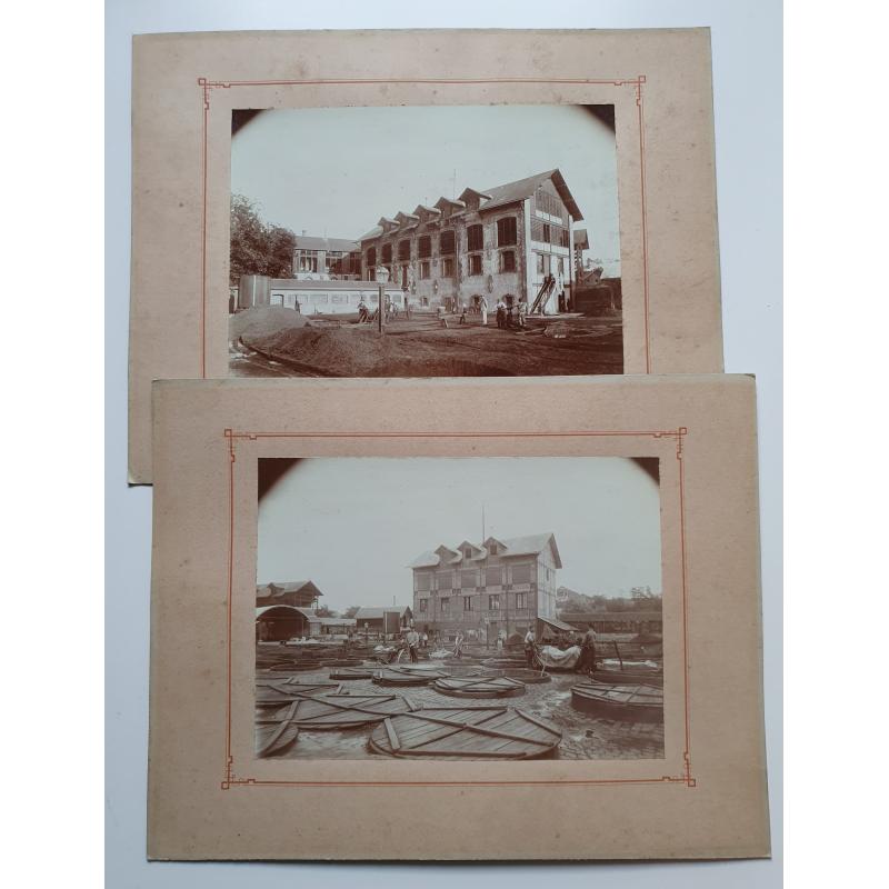 2 photos noir et blanc collées sur un carton Ille et Vilaine
