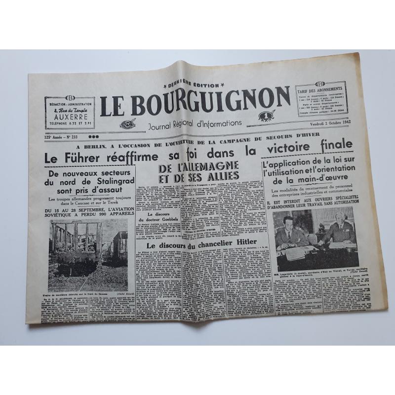 4 journaux réimpression de octobre 1942