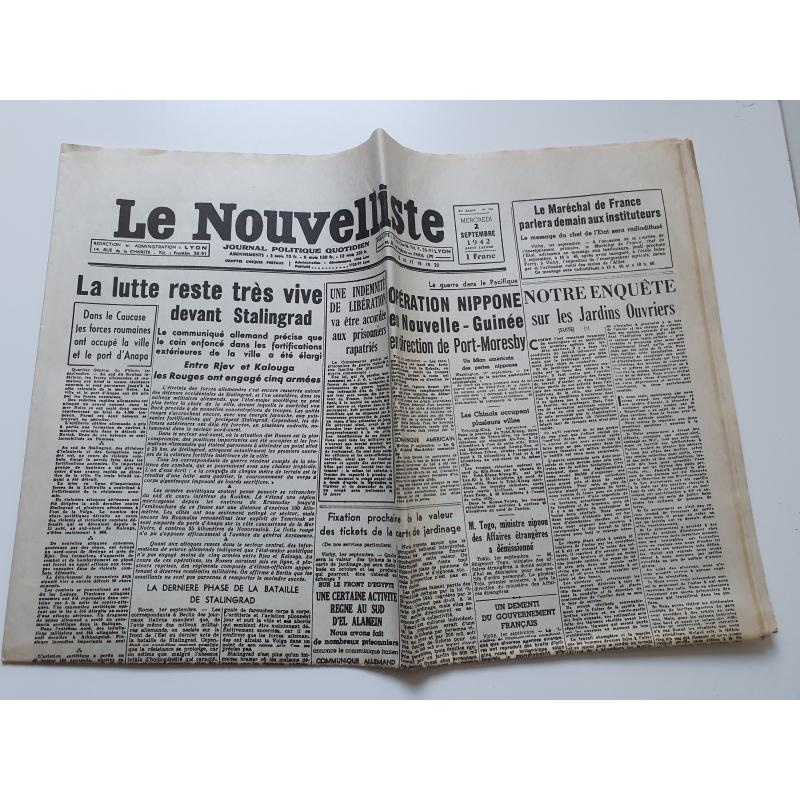 5 journaux réimpression de septembre 1942