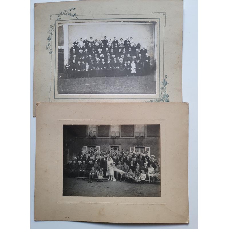 5 photos noir et blanc collées sur un carton Le Mans