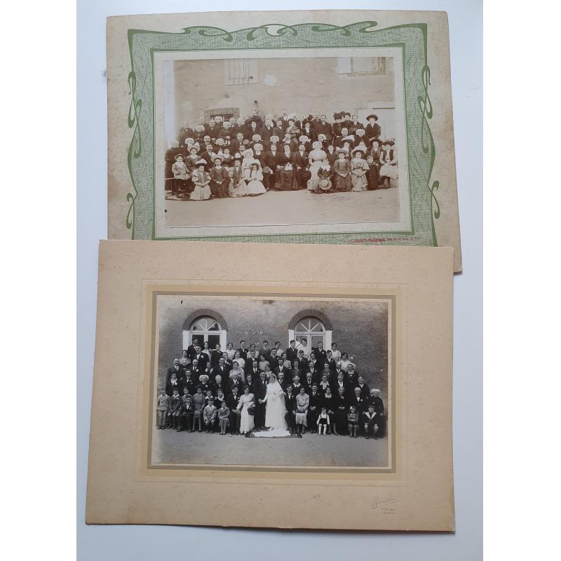 5 photos noir et blanc collées sur un carton Le Mans