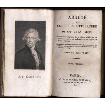 Abrege du cours de litterature de J.F. de la Harpe tome premier