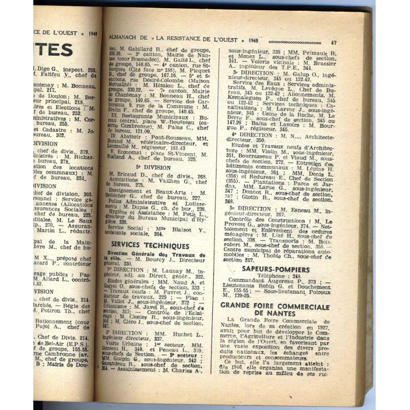 Almanach 1948 La résistance de l'ouest