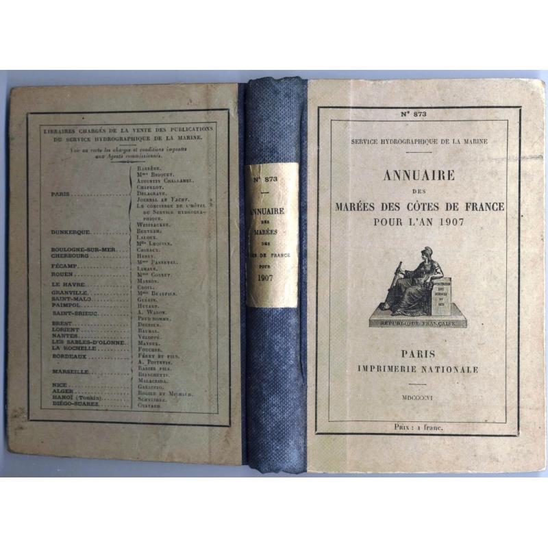 Annuaire des marées des cotes de France pour l'an 1907 n°873