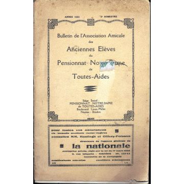 Bulletin association amicale anciennes élèves Pensionnat Notre-Dame Toutes-Aides