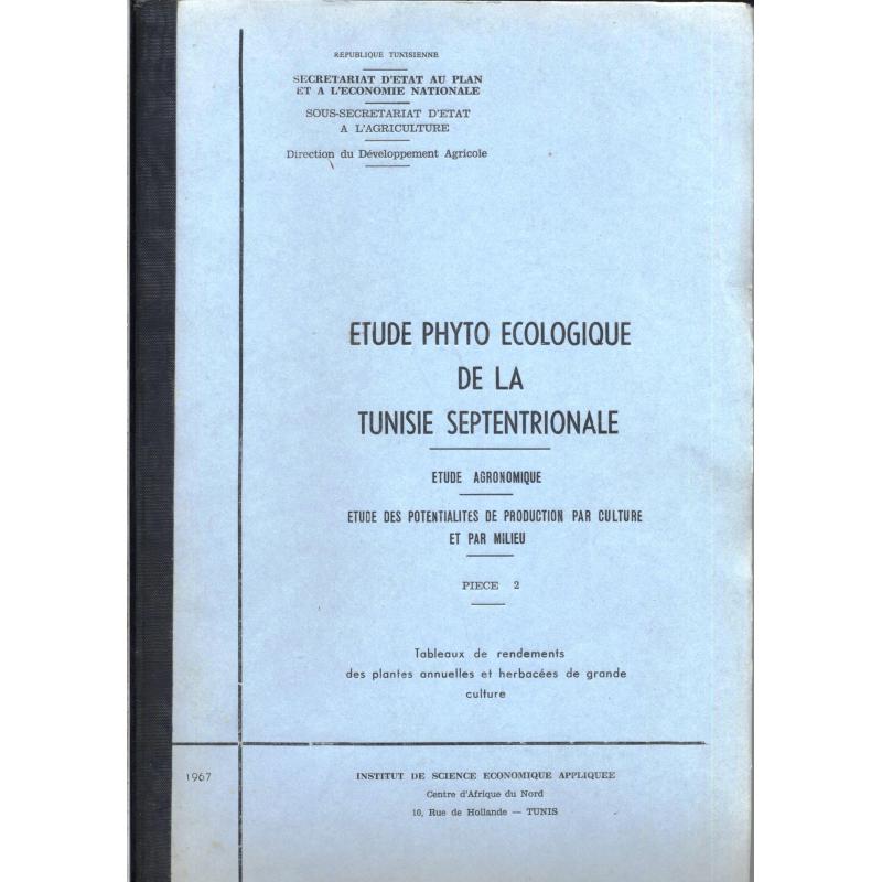 Etude phyto écologique de la Tunisie septentrionale 