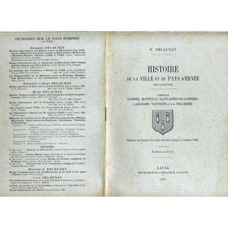 Histoire de la ville et du pays d'Ernée fascicule II bis