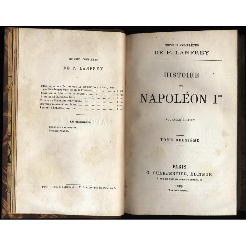 Histoire de Napoléon Ier en 5 volumes