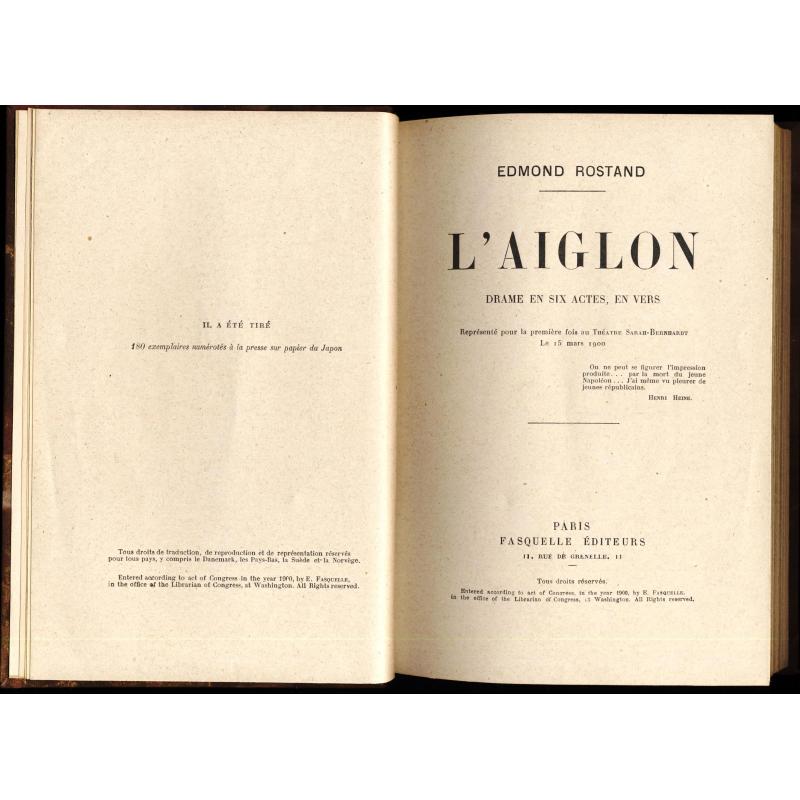 L'aiglon Drame en six actes en vers