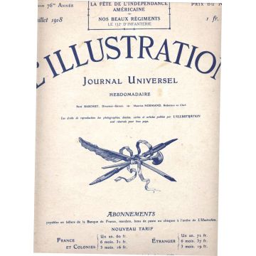 L'Illustration numeros 3931 - 3939 juillet-aout 1918