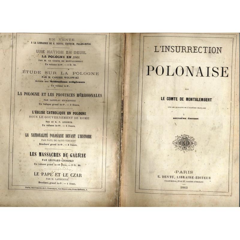 L'insurrection polonaise par le Comte de Montalembert