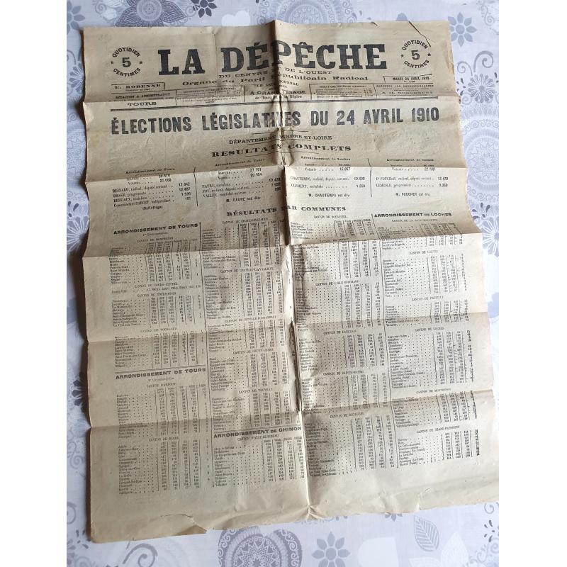 La depeche du centre et de l'ouest parti radical 26 avril 1910