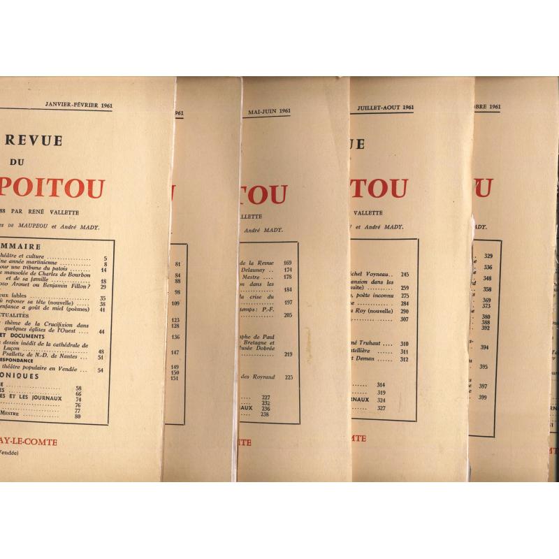 La Revue du Bas-Poitou et des provinces de l'ouest 1961 les 6 numéros