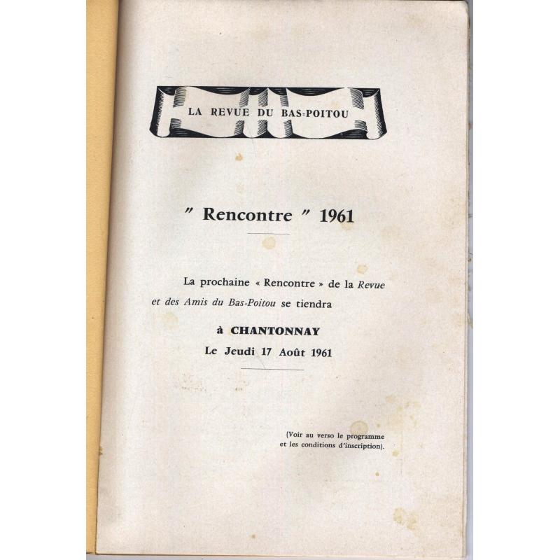 La Revue du Bas-Poitou et des provinces de l'ouest 1961 les 6 numéros