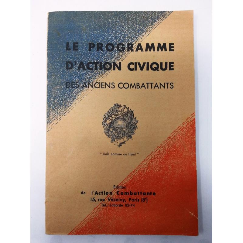 Le Programme d'action civique des anciens combattants UNC 1934 