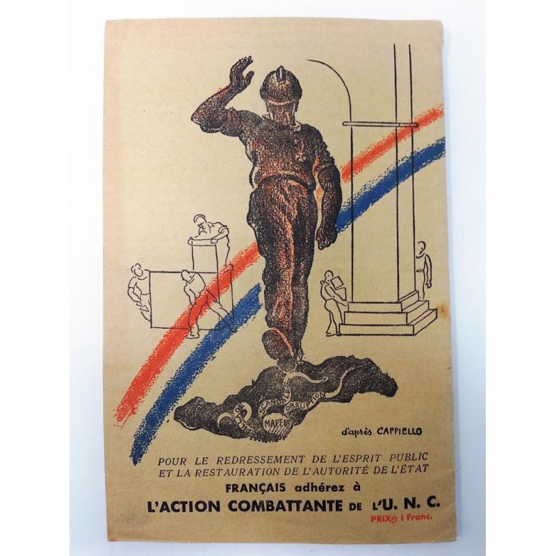 Le Programme d'action civique des anciens combattants UNC 1934
