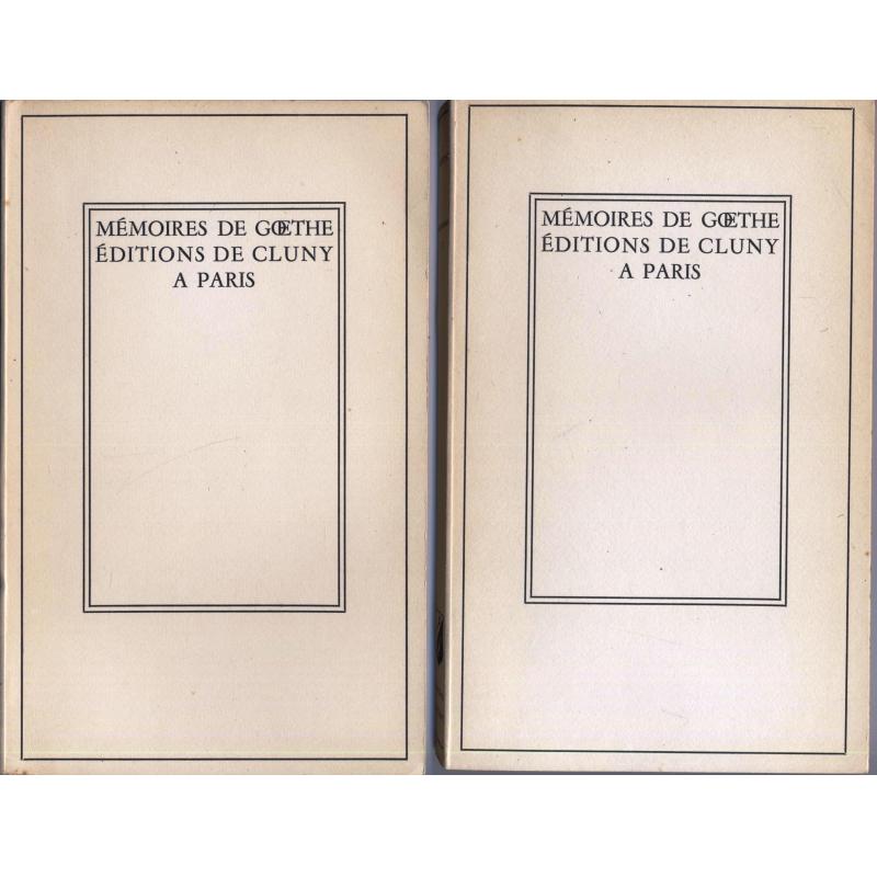 Les mémoires de Goethe 2 tomes