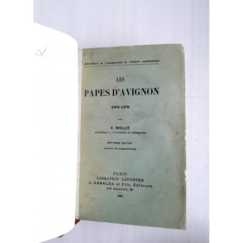 Les Papes d'Avignon 1305-1378 ex-libris couverture conservee