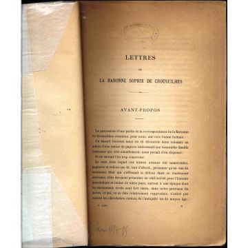 Lettres de la Baronne Sophie de Crouseilles