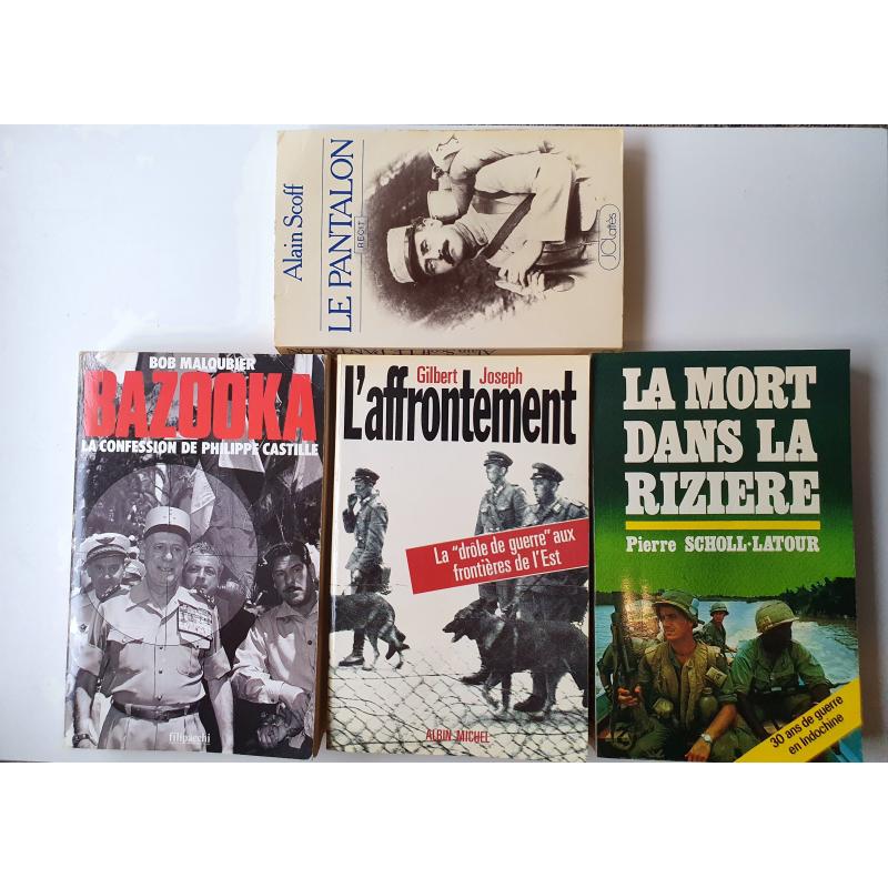 Lot de 4 livres de périodes différentes 14-18 Vietnam Algérie guerre froide 