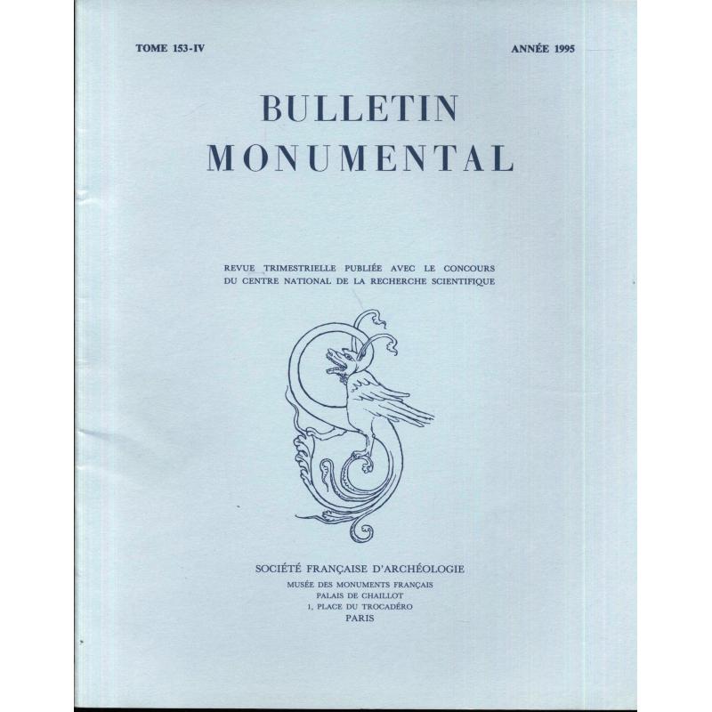 Lot de 4 numéros 1995 Bulletin monumental n°153-1 à 4