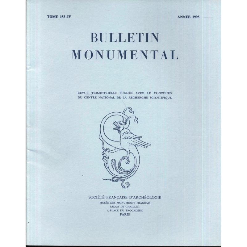 Lot de 4 numéros Bulletin monumental n°153-1 à 4