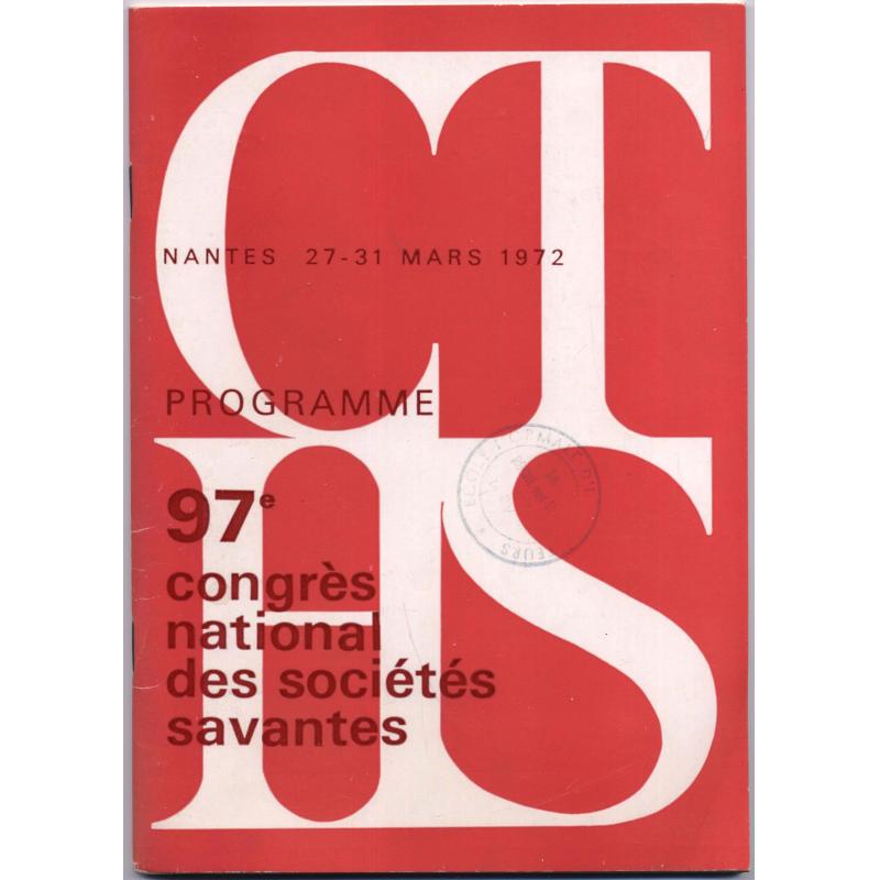 Programme 97e congres national des societés savantes Nantes 