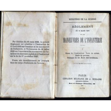 Règlement du 16 mars 1869 sur les manoeuvres de l'infanterie