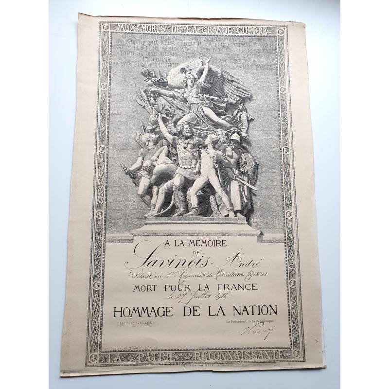 Toute la vie d'André Savinois (1895-1918) à Suevres (Loiret) en 2 documents