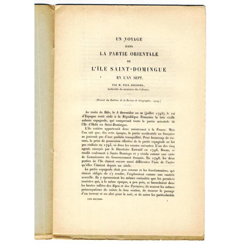 un voyage dans la partie orientale de l'ile saint-Domingue en l'an sept