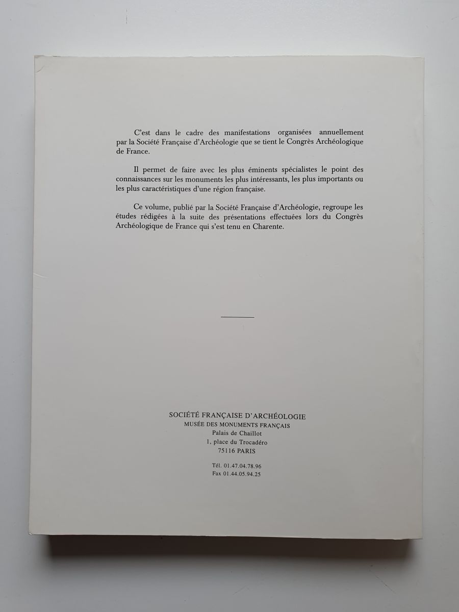 Congrs archologique de France Charente 1995