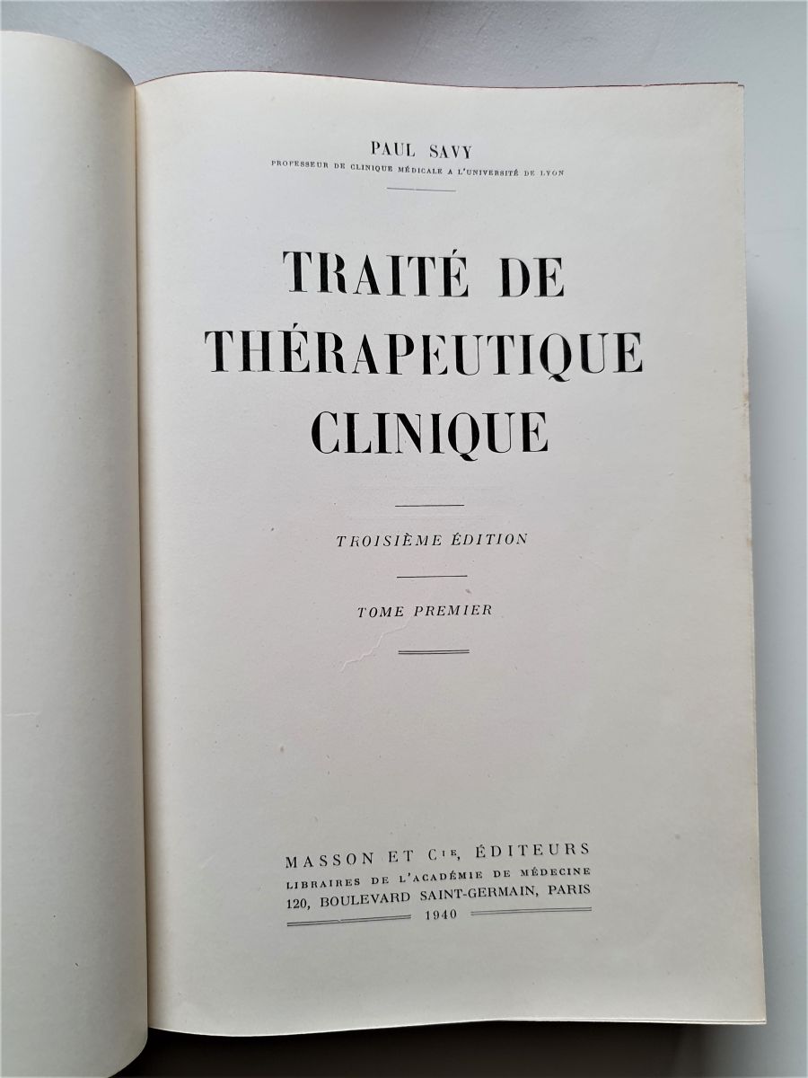 Trait? de th?rapeutique clinique 